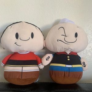 Popeye the Sailor Man and Olive Oyl 2017 11” Bean Weighted Plush Toy Kellytoy
